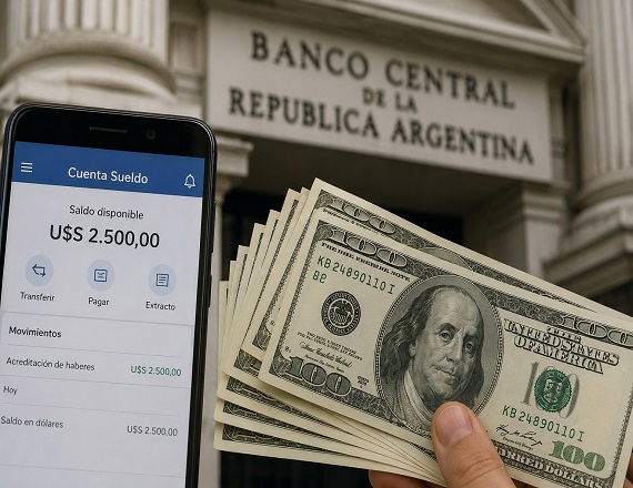El BCRA habilitó el pago de salarios en dólares a través de cuentas sueldo