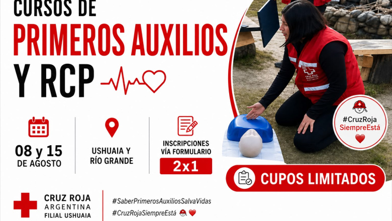 Capacitaciones de Primeros Auxilios en Ushuaia y Río Grande desde el 8/8