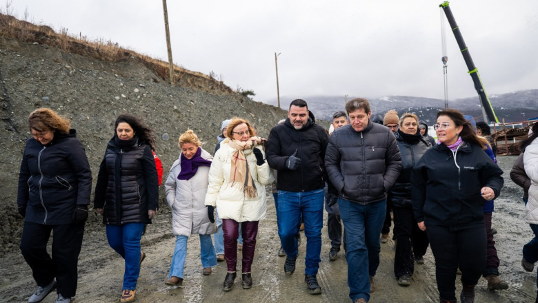 Melella y Vuoto recorrieron el predio de la nueva usina eléctrica de Ushuaia
