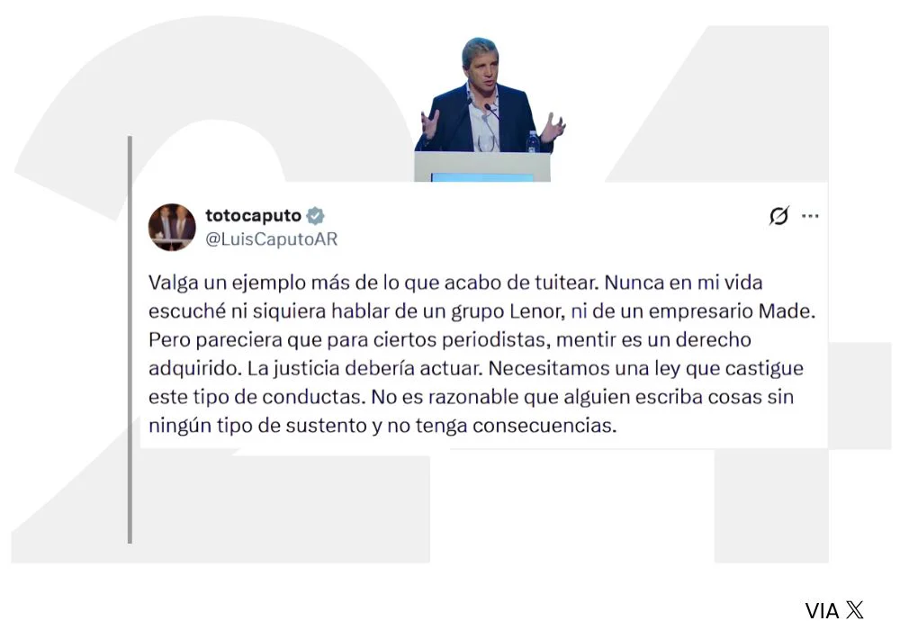 Caputo pidió una ley para castigar a periodistas por publicar información “sin sustento”