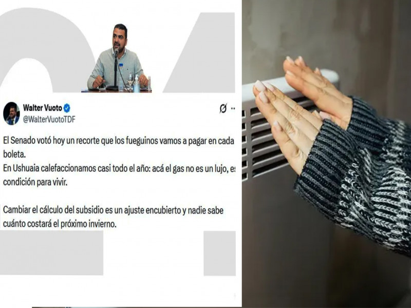 Zona fría: Vuoto contra el recorte al subsidio al gas