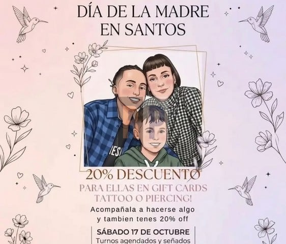 Polémica por el uso de un dibujo de Lucio Dupuy y sus homicidas para promoción de tatuajes por el “Día de la Madre”